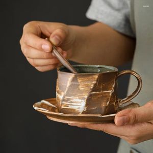 マグカップヴィンテージセラミックマグコーヒーカップ料理お茶や陶器のクリスマスドリンクウェア用サーマルカップセット