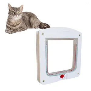 Trasportini per gatti Porta di entrata e uscita controllabile per animali domestici Foro sicuro Forniture Taglia S Ingresso bianco