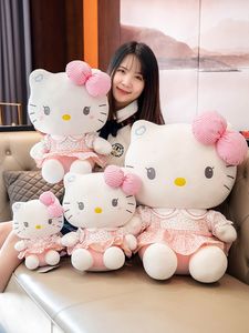 Cute cartoon dolls, pink cat plush toys, soft pillows, girls' birthday gifts, factory wholesale and stock