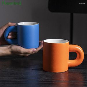 Kubki wysokie pigment ceramiczny Mug Milk śniadanie filiżanka herbata kawa filiżanki porcelanowych napoje naczyń o dużej pojemności woda kiełkowana