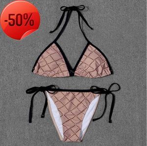 Designer bikinis kvinna tvådelar bikini med brev baddräkter kristall sommar badkläder strand lyx baddräkter