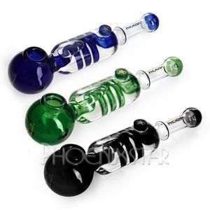 Varm försäljning 9,5 tum Phoenix Glass Spoon Pipe Black Freezable Spole Glass Rökning Rör med glycerinspole Hand Tobaksrörfri frakt