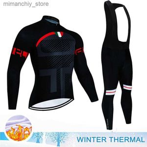 Cycling Jersey Sets Warm 2024 Winter Thermal Fece Cycling Clothes Men Jersey Suit Outdoor Bike MTB Clothing Bib Pants Set Ropa Maillot Ciclismo Q231107