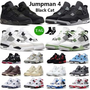 Jumpman 4 Tênis de Basquete Masculino Feminino 4s Black Cat Cool Grey Neon Pure Money Black Canvas Red Thunder Yellow Lemon Venom Mens Trainers Sport OG designer shoes