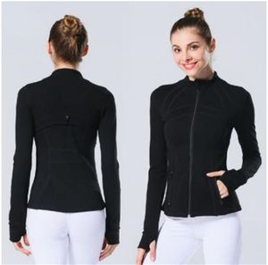 LU-088 2024 Yoga Jacket Womens LL DEFINE تمرين الرياضة معطف اللياقة البدنية الرياضة السريعة الجافة النشط أعلى zip slotshirt sportwear sell 99945ess