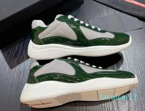 Luxury American Cup Casual Shoes Low Top Sneaker Mesh Patent Leather Fashion Trainers Americas Sneakers Walking Rubber Sole Fabric Outdoor