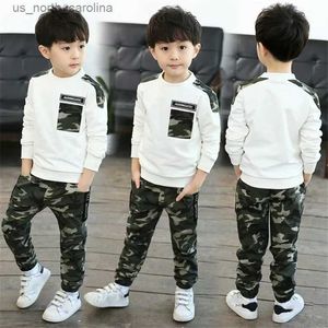 Conjuntos de roupas infantis conjuntos de roupas esportivas meninos agasalho outono camuflagem crianças tops calças 2 peças kit roupa adolescente meninos camuflagem agasalho