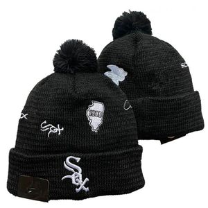 White Sox Beanies Chicago Bobble Hats Berretti da baseball 2023-24 Fashion Designer Bucket Hat Chunky Knit Faux Pom Beanie Christmas Sport Cappello lavorato a maglia a2