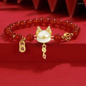 Strand 2024 китайский год Дракона браслеты для женщин счастливый красный бисер животное ручной работы дружба благословение ювелирные изделия подарки