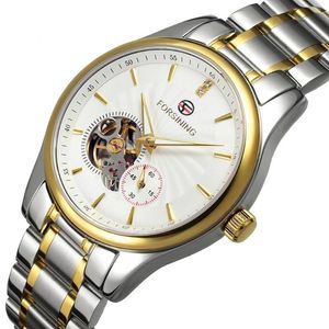 Relógios de pulso para o Wrist Wrist Wrist Watch Wrist Assista Automático Stap Aço Anterior Relógios Top Skeleton Full Mechanical