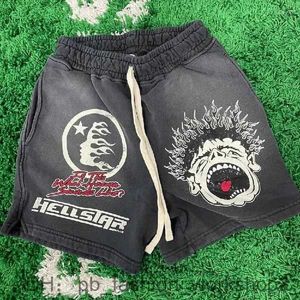 Men Hellstar Shorts Vintage High Street Mens Shorts Shorts Basketball Butts Quick-Dry Pants Sport Running Hip Hop Streetwear E8D7