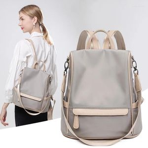 Школьные сумки XZAN, тканевый рюкзак Оксфорд, женский корейский вариант, модная повседневная трендовая однотонная дорожная сумка большой вместимости