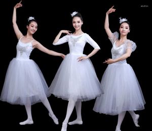 Desgaste do palco 2023 Professional Ballet Swan Lake Tutu Véil Costume da saia adulta vestido clássico branco