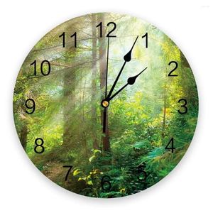 壁時計美しい森林ブリーフデザインサイレントホームカフェオフィスのキッチンアートのための大きな25cmの装飾