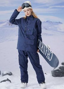 Other Sporting Goods 2024 Mountain Outdoor Sport Man Ski Set Hooded Jacket Overalls Women Snowboard Suits Windproof Female Tracksuit Alpine Clothes HKD231106