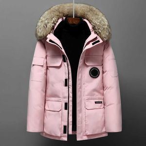 Down Jacket Women's and Men's Medium Length Winter New Canadian Style Overcame Lovers's Working Clothes Thick Goose Men Clothing Us Size S-4XLFVCZ A9UF