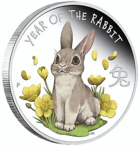 Arts and Crafts Australian Rabbit Year Coin Chinese Zodiac commemorative coin