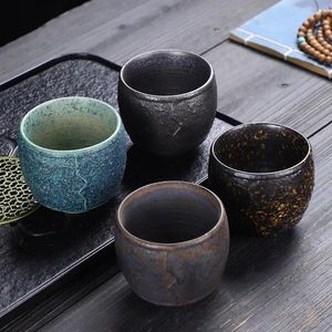 Copos Pires Criativo Retro Áspero Cerâmica Xícara de Café Chinês Degustação de Chá Acessórios Japonês Canecas Domésticas