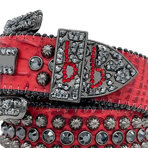 Belts Red B Designer Belt BB Belt Simon Mens Belt For Women Shiny Diamond Belt White Multicolour With Bling Rhinestones As Gift Waistband Partihandel R4PZ