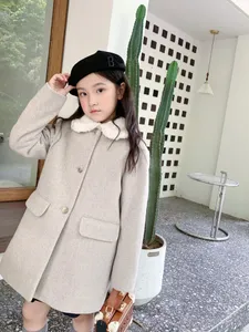 겨울 어린이 소녀 파카스 디자이너 롱 코트 패션 자켓 어린이 외부웨어 재킷 두꺼운 따뜻한 아웃복 코트
