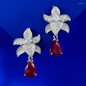 Stud Earrings 2023 Niche Design 7 10mm Water Drop Petal 925 Silver Elegant Fashion