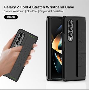 Stretchable Wristband Case for Samsung Galaxy Z Fold4 3 Skin Feel Band Grip Armor Cover