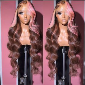 Destaque a onda corporal de onda corporal Lace Frontal Wig Human Human Transparent HD Fechamento de renda sintética peruca 13x4 peruca frontal de renda para mulheres