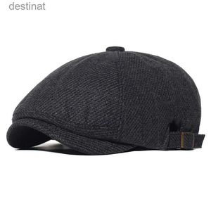 Berretti invernali caldi berretti scozzesi scozzese casual all'aperto Gatsby retrò cappelli berretti driver cappello ottagonale moda berretti piatti solidiL231106