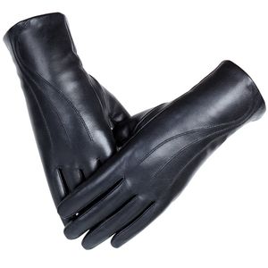 Fem fingrar handskar kvinnors handske kvinnor äkta fårskinn läder elegant modekrivning driver högkvalitativa termiska vantar