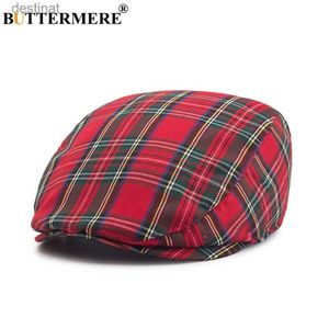 Basker Buttermere Womens Plaid Flat Caps Male Casual Cotton Vintage Berets Hats Summer Spring Classic Checkered Stylish Gatsby CAPL231106
