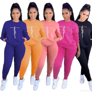 Designer Tute sportive da donna Abbigliamento 2023 autunno e inverno stampa di lettere tinta unita Pullover set da donna