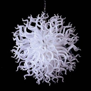 Chihuly Glass Chandelier Lamps 32 cm白い色の手吹きガラスペンダントライトラウンドクリスタルシャンデリア
