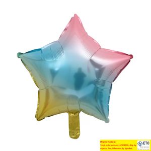 Nowy 18 -calowy gradient FivePointed Star Foil Foil Balon Rainbow Aluminium Balon Party Dekoracje dla dorosłych