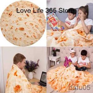 Blankets Swaddling 1pc Tortilla Blanket Pepperoni Pizza Round Realistic Donut Soft Warm Cookies Lavash For Bed Sofa Travel Gift Adult Kids R231106