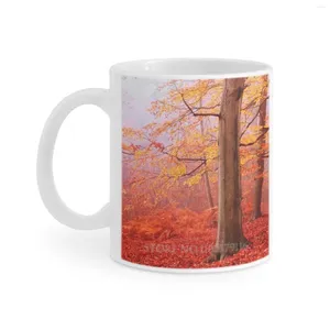 Tazze Burnham Beeches. Novembre Tazza bianca Tazza da caffè Tè Tazze da latte Regalo di compleanno Foresta Albero Alberi Autunno Autunno