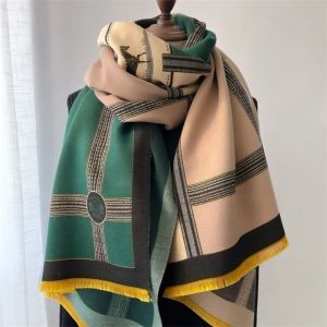 Eşarplar Sonbahar Kış Eşarp Kadınlar Pashmina Şalları ve Sargılar Kaşmir Battaniye Lady Outdoor Bufanda Baskı 220920