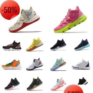 Sneakers Boot Men Womens Irving Kyrie 5 Shoes Youth Kids Kyries V 5S Tennis Graffiti Tan Gold White Smile Blue Yellow Pink Ufo BHM B DHCXN