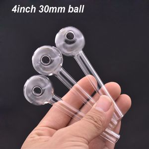 50pcs Yüksek kaliteli el sigara borusu 4 inç cam yağ brülör boruları mini küçük kaşık boru tütün düz tüp handpipe füme aksesuarlar