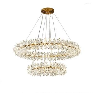 Candeliers 2023 Lustre de teto de flor de cristal LED LUZULY INFLUNHO INLUSIDADE INTERIOR Home Decoration for Living Room Bedroom Restaurante G4 Bulbo