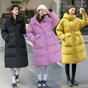 Giacca da donna taglie forti piumini lunghi con cappuccio cappotto invernale parka ispessimento tuta sportiva calda soprabito xl xxl xxxl