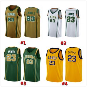 LeBron 23 James Irish High School College Basketball Jersey James 13 Harden RJ 5 Barrett Christian 32 Laettner Marquette Golden Eagles