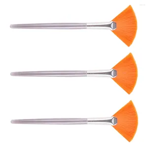 Makeup Brushes 3st Fan Markering Make For Ladies (Yellow)