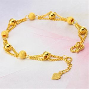 Link-Armbänder, vergoldetes Sandperlen-Armband, Vietnam-Perlen, kreative Euro-Münze