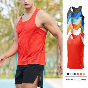 Canotte da uomo Casual Poliestere Palestra Uomo Maglia senza maniche Camicie Canotta da corsa Estate Quick Dry Solido Sottile Traspirante Fitness