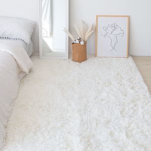Carpet White Fluffy Plush s Living Room Decoration Thicken Bedroom Bedside Mats Nonslip Childrens Soft Large Rugs 230406