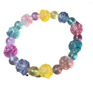 Strand Natural Blue Purple Yellow Green Fluorite Energy Bracelet Hand String Jewelry For Women Gift Wholesale!