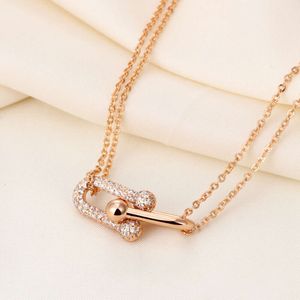 Tiffanylris Ecklace Samma dubbla ring Ushapedh orseshoeb ucklen Ecklaceo T Family Gift Tiff