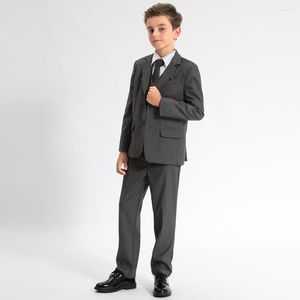 Herrenanzüge 2023 Jungenanzug 3-teiliges Set Hochzeit Ostern Party Abschlussball Smoking Blumen Kinder Abschlusskleid Teen Kirche Kostüm Blazer Hosen