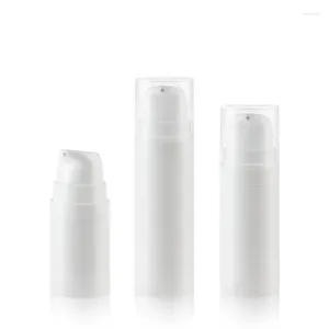 Depolama Şişeleri 1 PCS Doldurulabilir Losyon Beyaz Havasız Pompa Vakum Tuvalet Mal malzemeleri Konteyner Boş Plastik Şişe 5ml 10ml 15ml