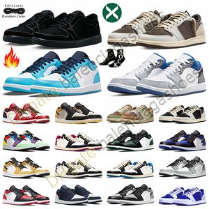 1S basketskor 1 för herrkvinnor Låg och sneakers Storlek 12 Jumpman Sail Black Phantom Reverse Mocha Cactus Jack Fragment J1s Trainers Sports